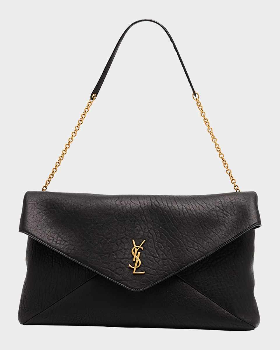 YSL Envelope Pouch in Grained Leather